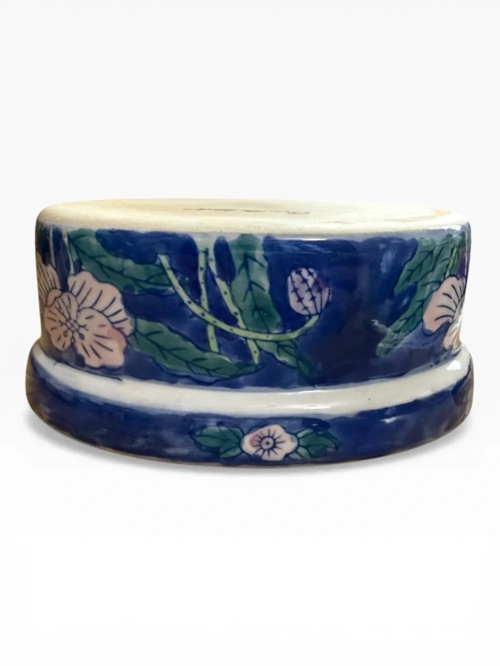 Vintage Ben Rickert Ceramic Oval Floral Nesting Duck Lidded Dish Trinket